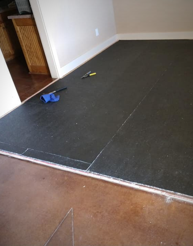 image of bare floor ready for carpet install